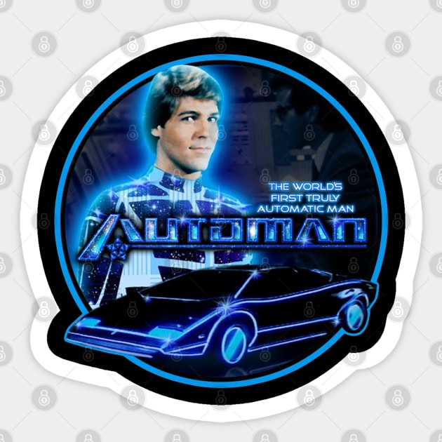 Automan - The World's First Truly Automatic Man! Sticker by RetroZest